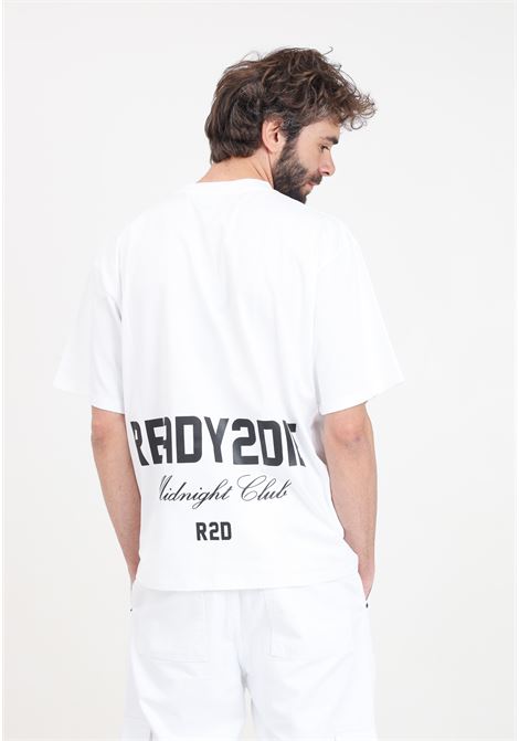 White men's t-shirt with black logo print READY 2 DIE | R2D0501